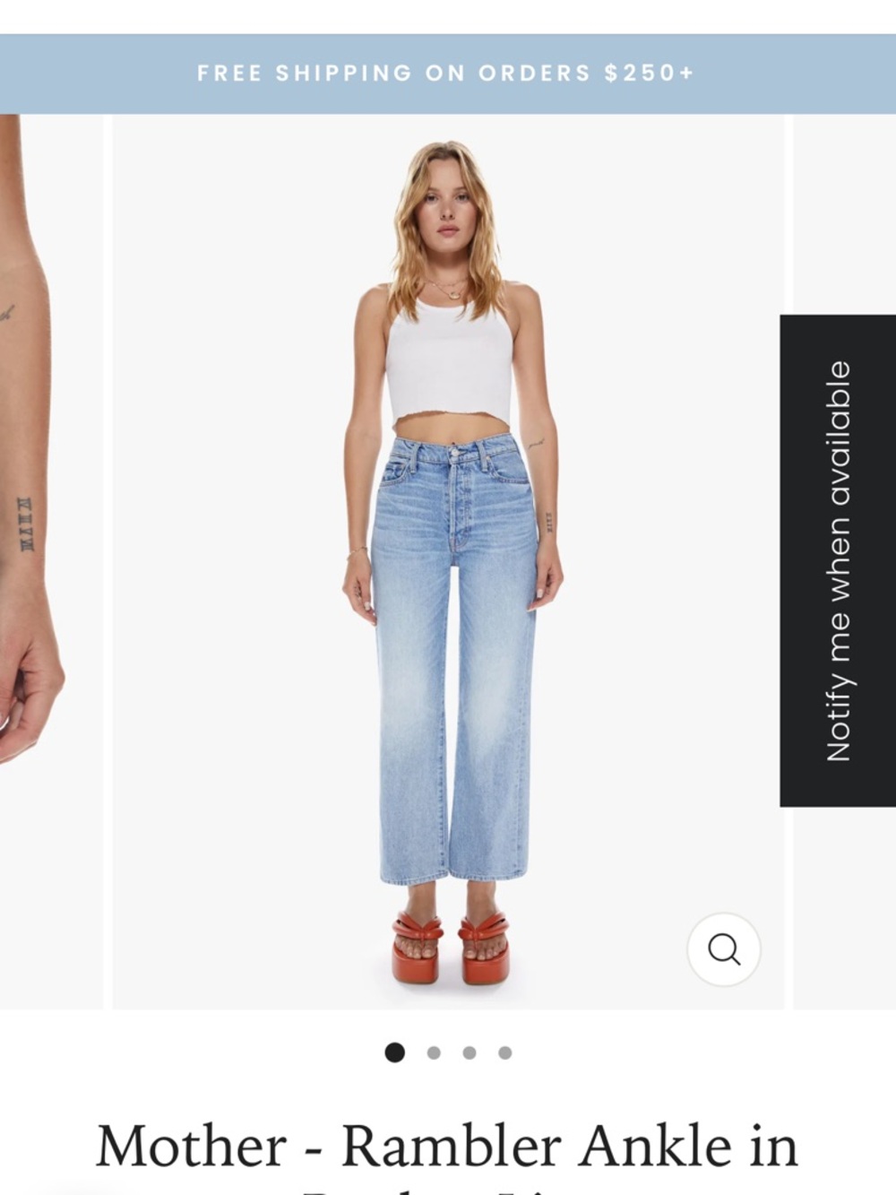 MOTHER RAMBLER Ankle length jeans Bucket list